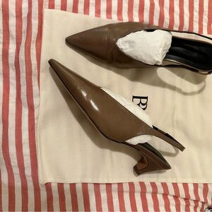 Italian Leather Slingback kitten heels sold out
